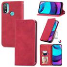 For Motorola Moto E20 Retro Skin Feel Magnetic Horizontal Flip Leather Case with Holder & Card Slots & Wallet & Photo Frame(Red) - 1