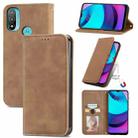 For Motorola Moto E20 Retro Skin Feel Magnetic Horizontal Flip Leather Case with Holder & Card Slots & Wallet & Photo Frame(Brown) - 1