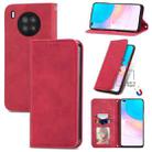 For Huawei nova 8i Retro Skin Feel Magnetic Horizontal Flip Leather Case with Holder & Card Slots & Wallet & Photo Frame(Red) - 1