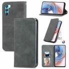For OPPO  K9 Pro Retro Skin Feel Magnetic Horizontal Flip Leather Case with Holder & Card Slots & Wallet & Photo Frame(Gray) - 1