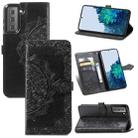 For Samsung Galaxy S22 5G Mandala Flower Embossed Horizontal Flip Leather Case with Holder & Card Slots & Wallet & Lanyard(Black) - 1