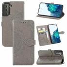 For Samsung Galaxy S22 5G Mandala Flower Embossed Horizontal Flip Leather Case with Holder & Card Slots & Wallet & Lanyard(Gray) - 1