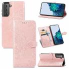 For Samsung Galaxy S22 5G Mandala Flower Embossed Horizontal Flip Leather Case with Holder & Card Slots & Wallet & Lanyard(Rose Gold) - 1