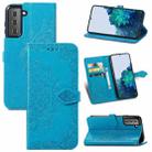 For Samsung Galaxy S22+ 5G Mandala Flower Embossed Horizontal Flip Leather Case with Holder & Card Slots & Wallet & Lanyard(Blue) - 1