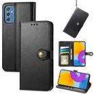 For Samsung Galaxy M52 5G Solid Color Leather Buckle Phone Case(Black) - 1