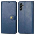 For Samsung Galaxy A13 5G Solid Color Leather Buckle Phone Case(Blue) - 1