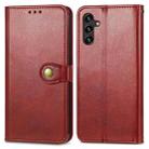 For Samsung Galaxy A13 5G Solid Color Leather Buckle Phone Case(Red) - 1