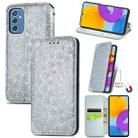 For Samsung Galaxy M52 5G Blooming Mandala Embossed Magnetic Horizontal Flip Leather Case with Holder & Card Slots & Wallet(Silver) - 1
