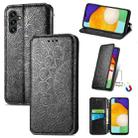 For Samsung Galaxly A13 5G Blooming Mandala Embossed Magnetic Horizontal Flip Leather Case with Holder & Card Slots & Wallet(Black) - 1