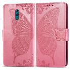 Butterfly Love Flowers Embossing Horizontal Flip Leather Case for OPPO Reno, with Holder & Card Slots & Wallet & Lanyard(Pink) - 1