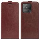 For OPPO Realme Narzo 50A R64 Texture Vertical Flip Leather Case with Card Slots & Photo Frame(Brown) - 1