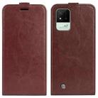 For OPPO Realme Narzo 50i R64 Texture Vertical Flip Leather Case with Card Slots & Photo Frame(Brown) - 1