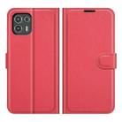 For Motorola Edge 20 lite 5G Litchi Texture Horizontal Flip Phone Protective Case with Holder & Card Slots & Wallet(Red) - 1