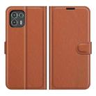 For Motorola Edge 20 lite 5G Litchi Texture Horizontal Flip Phone Protective Case with Holder & Card Slots & Wallet(Brown) - 1