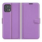 For Motorola Edge 20 lite 5G Litchi Texture Horizontal Flip Phone Protective Case with Holder & Card Slots & Wallet(Purple) - 1