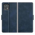 For Motorola Edge 20 lite 5G Dual-side Magnetic Buckle Horizontal Flip Phone Leather Case with Holder & Card Slots & Wallet(Dark Blue) - 1