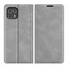 For Motorola Edge 20 lite Retro-skin Business Magnetic Suction Phone Leather Case with Holder & Card Slots & Wallet(Grey) - 1