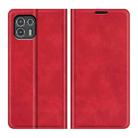 For Motorola Edge 20 lite Retro-skin Business Magnetic Suction Phone Leather Case with Holder & Card Slots & Wallet(Red) - 1