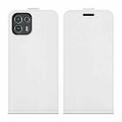 For Motorola Edge 20 lite R64 Texture Single Vertical Flip Leather Phone Protective Case with Card Slots & Photo Frame(White) - 1