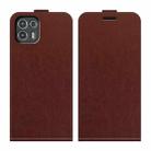 For Motorola Edge 20 lite R64 Texture Single Vertical Flip Leather Phone Protective Case with Card Slots & Photo Frame(Brown) - 1