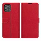 For Motorola Edge 20 lite R64 Texture Single Horizontal Flip Phone Protective Case with Holder & Card Slots & Wallet& Photo Frame(Red) - 1