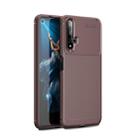 Beetle Series Carbon Fiber Texture Shockproof TPU Case for Huawei Honor 20(Brown) - 1