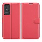 For Motorola Edge 20 Pro 5G Litchi Texture Horizontal Flip Phone Protective Case with Holder & Card Slots & Wallet(Red) - 1