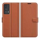For Motorola Edge 20 Pro 5G Litchi Texture Horizontal Flip Phone Protective Case with Holder & Card Slots & Wallet(Brown) - 1