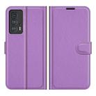 For Motorola Edge 20 Pro 5G Litchi Texture Horizontal Flip Phone Protective Case with Holder & Card Slots & Wallet(Purple) - 1