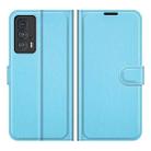 For Motorola Edge 20 Pro 5G Litchi Texture Horizontal Flip Phone Protective Case with Holder & Card Slots & Wallet(Blue) - 1