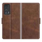 For Motorola Edge 20 Pro 5G Dual-side Magnetic Buckle Horizontal Flip Phone Leather Case with Holder & Card Slots & Wallet(Brown) - 1