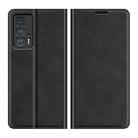 For Motorola Edge 20 Pro Retro-skin Business Magnetic Suction Phone Leather Case with Holder & Card Slots & Wallet(Black) - 1