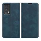 For Motorola Edge 20 Pro Retro-skin Business Magnetic Suction Phone Leather Case with Holder & Card Slots & Wallet(Dark Blue) - 1