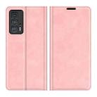 For Motorola Edge 20 Pro Retro-skin Business Magnetic Suction Phone Leather Case with Holder & Card Slots & Wallet(Pink) - 1