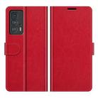 For Motorola Edge 20 Pro R64 Texture Single Horizontal Flip Phone Protective Case with Holder & Card Slots & Wallet& Photo Frame(Red) - 1