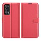 For Motorola Edge 2021 Litchi Texture Horizontal Flip Phone Protective Case with Holder & Card Slots & Wallet(Red) - 1