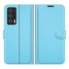 For Motorola Edge 2021 Litchi Texture Horizontal Flip Phone Protective Case with Holder & Card Slots & Wallet(Blue) - 1