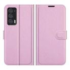 For Motorola Edge 2021 Litchi Texture Horizontal Flip Phone Protective Case with Holder & Card Slots & Wallet(Pink) - 1