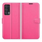 For Motorola Edge 2021 Litchi Texture Horizontal Flip Phone Protective Case with Holder & Card Slots & Wallet(Rose Red) - 1