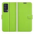 For Motorola Edge 2021 Litchi Texture Horizontal Flip Phone Protective Case with Holder & Card Slots & Wallet(Green) - 1