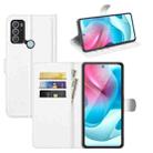 For Motorola Moto G60S Litchi Texture Horizontal Flip Phone Protective Case with Holder & Card Slots & Wallet(White) - 1