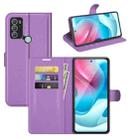 For Motorola Moto G60S Litchi Texture Horizontal Flip Phone Protective Case with Holder & Card Slots & Wallet(Purple) - 1