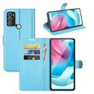 For Motorola Moto G60S Litchi Texture Horizontal Flip Phone Protective Case with Holder & Card Slots & Wallet(Blue) - 1