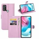 For Motorola Moto G60S Litchi Texture Horizontal Flip Phone Protective Case with Holder & Card Slots & Wallet(Pink) - 1