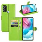 For Motorola Moto G60S Litchi Texture Horizontal Flip Phone Protective Case with Holder & Card Slots & Wallet(Green) - 1