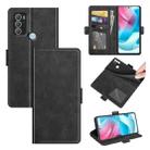 For Motorola Moto G60S Dual-side Magnetic Buckle Horizontal Flip Leather Case with Holder & Card Slots & Wallet(Black) - 1