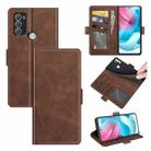 For Motorola Moto G60S Dual-side Magnetic Buckle Horizontal Flip Leather Case with Holder & Card Slots & Wallet(Brown) - 1