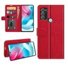 For Motorola Moto G60S R64 Texture Single Horizontal Flip Phone Protective Case with Holder & Card Slots & Wallet& Photo Frame(Red) - 1