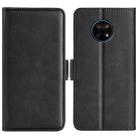 For Nokia G50 Dual-side Magnetic Buckle Horizontal Flip Phone Leather Case with Holder & Card Slots & Wallet(Black) - 1