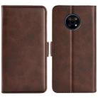 For Nokia G50 Dual-side Magnetic Buckle Horizontal Flip Phone Leather Case with Holder & Card Slots & Wallet(Brown) - 1